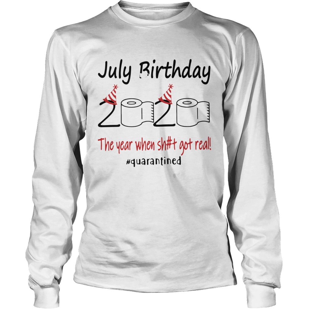 1586142566July Birthday The Year When Shit Got Real Quarantined Long Sleeve