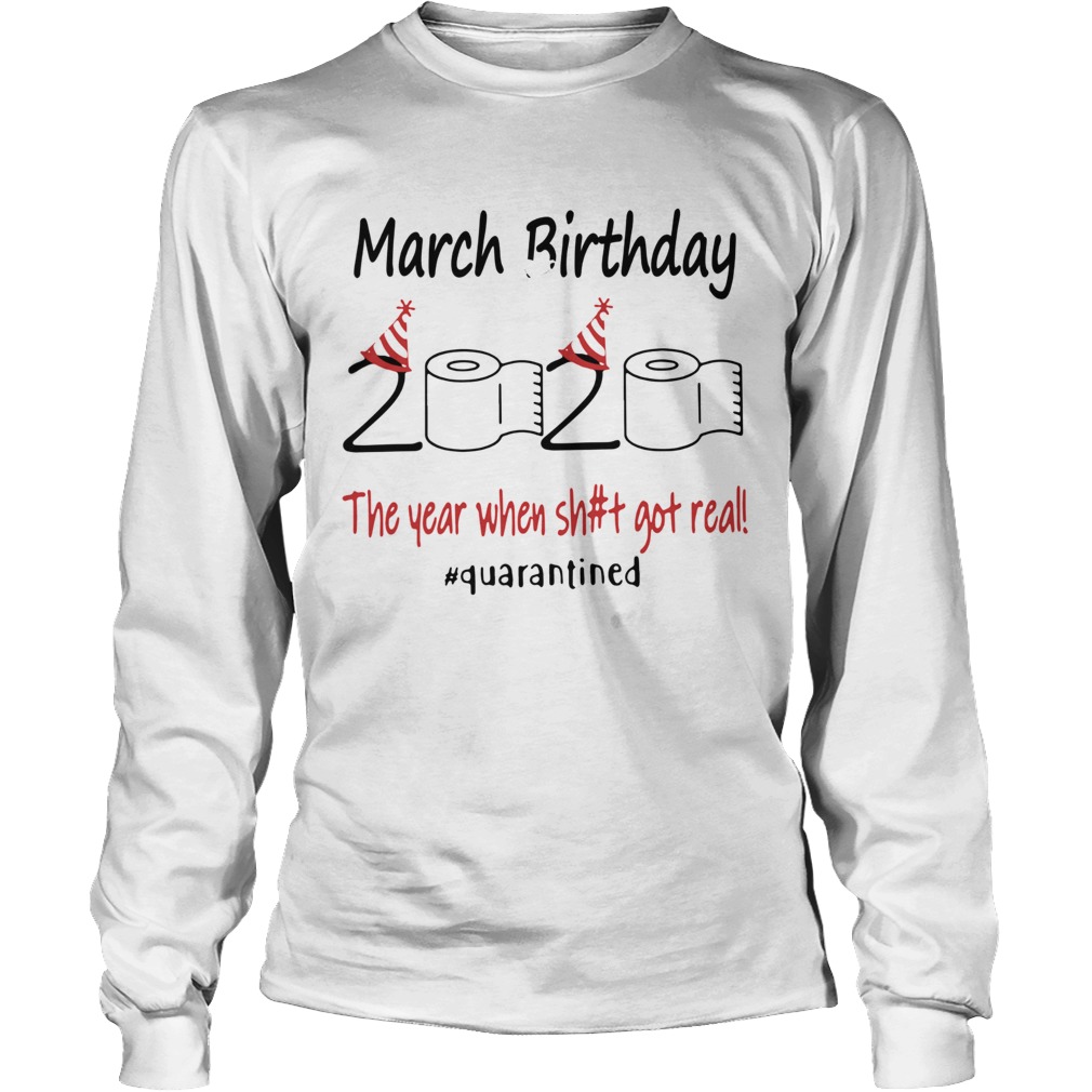 1586142658March Birthday The Year When Shit Got Real Quarantined Long Sleeve