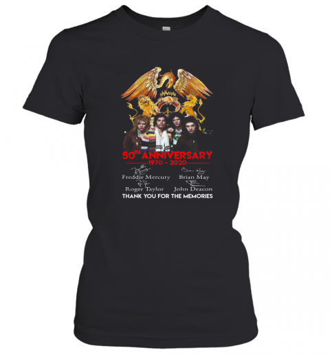 50Th Anniversary 1970 2020 Queen Freddie Mercury Thank You For The Memories T-Shirt Classic Women's T-shirt