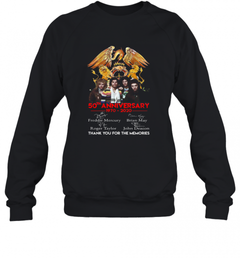 50Th Anniversary 1970 2020 Queen Freddie Mercury Thank You For The Memories T-Shirt Unisex Sweatshirt