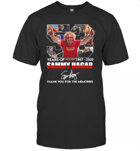 53 Years Of Sammy Hagar 1967 2020 Thank You For The Memories T-Shirt