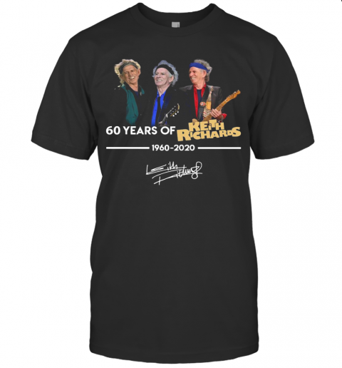 60 Years Of Keith Richards 1960 2020 Signature T-Shirt