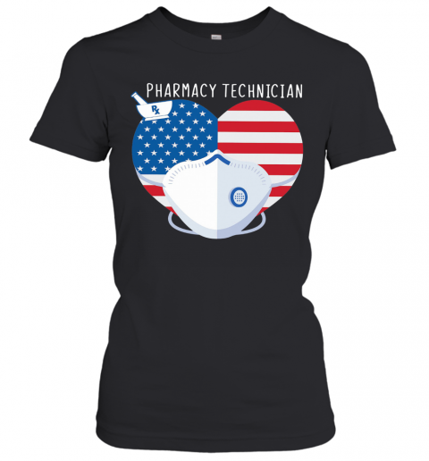 America Pharmacy Technician Heart Face Mask T-Shirt Classic Women's T-shirt