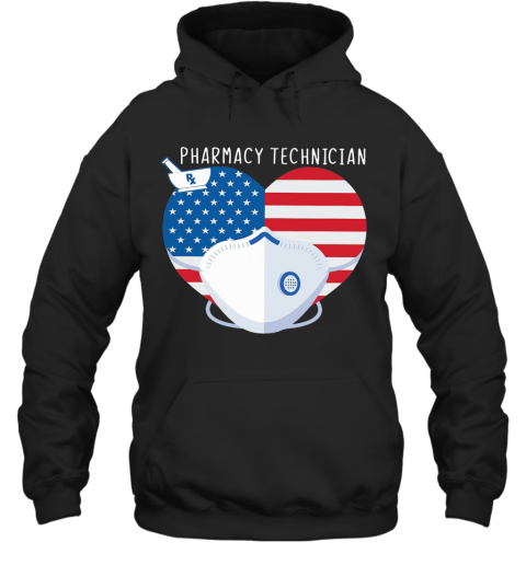 America Pharmacy Technician Heart Face Mask T-Shirt Unisex Hoodie