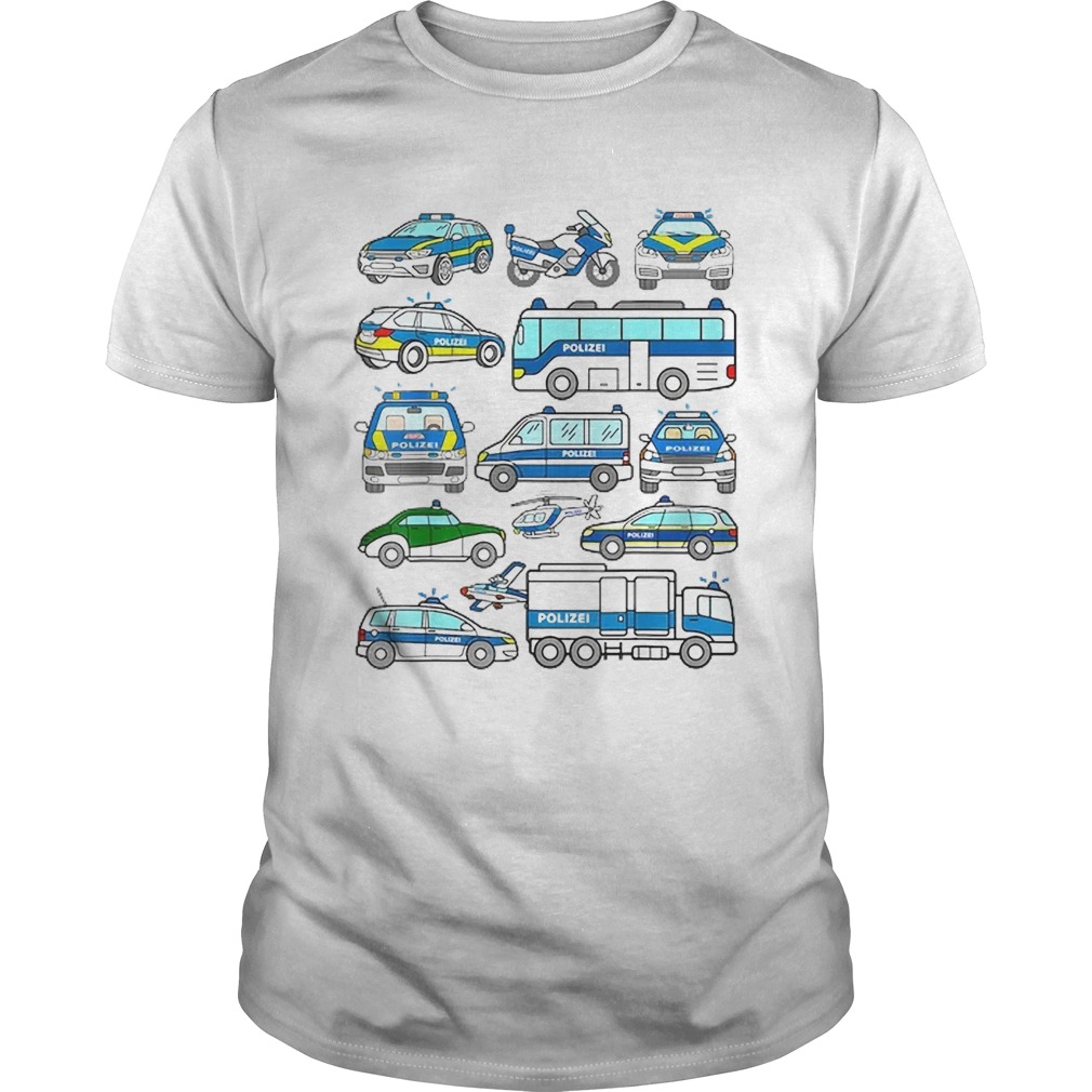 Awesome German Police Cars Policeman Germany Polizei Vehicles shirt