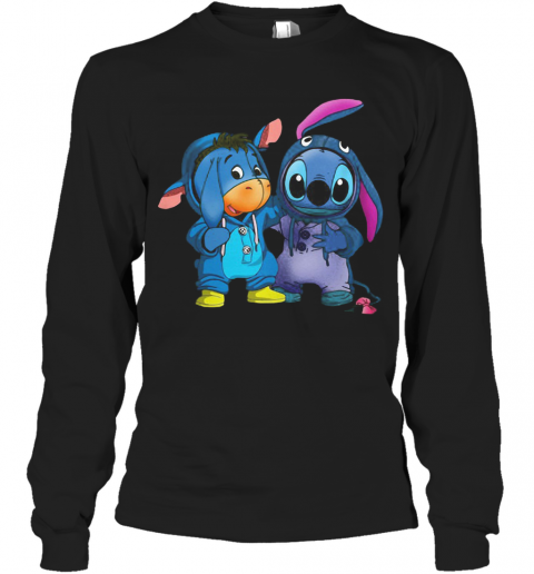 Baby Donkey And Stitch T-Shirt Long Sleeved T-shirt 