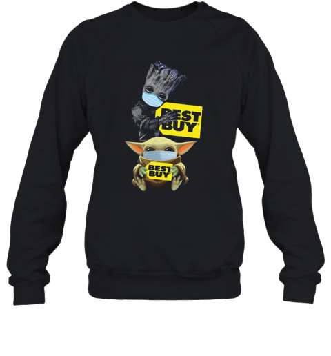 Baby Groot And Baby Yoda Face Mask Hug Best Buy T-Shirt Unisex Sweatshirt