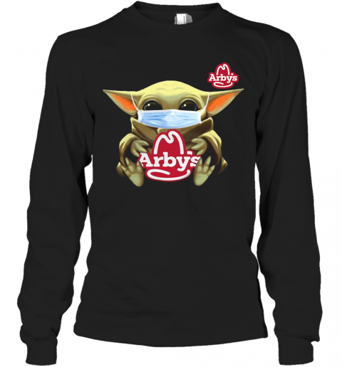 Baby Yoda Face Mask Hug Arby's T-Shirt Long Sleeved T-shirt 