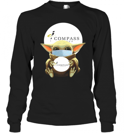 Baby Yoda Face Mask Hug Compass Group T-Shirt Long Sleeved T-shirt 