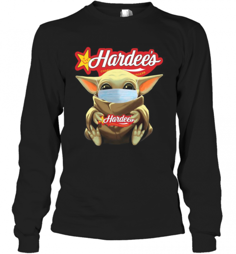 Baby Yoda Face Mask Hug Hardee'S T-Shirt Long Sleeved T-shirt 