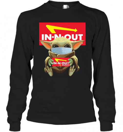 Baby Yoda Face Mask Hug In N Out T-Shirt Long Sleeved T-shirt 