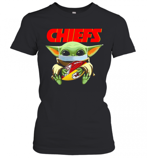 Baby Yoda Face Mask Hug Kansas City Chiefs T-Shirt Classic Women's T-shirt