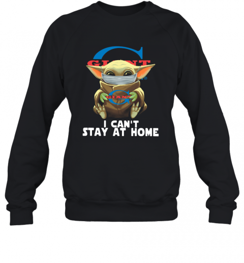 Baby Yoda Face Mask Old Giant Food Can't Stay At Home T-Shirt Unisex Sweatshirt