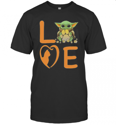 Baby Yoda Hug Paw Cat Love T-Shirt