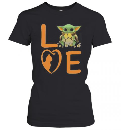 Baby Yoda Hug Paw Cat Love T-Shirt Classic Women's T-shirt