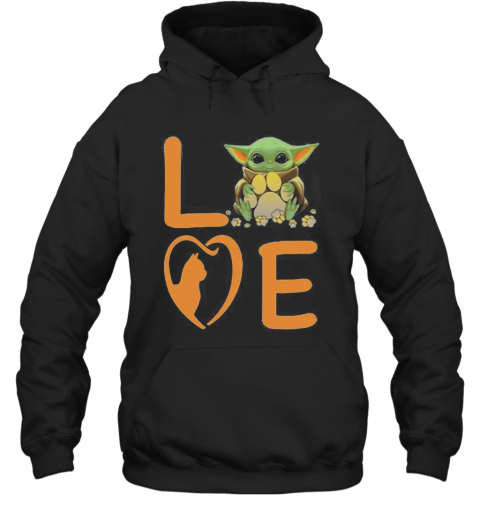 Baby Yoda Hug Paw Cat Love T-Shirt Unisex Hoodie