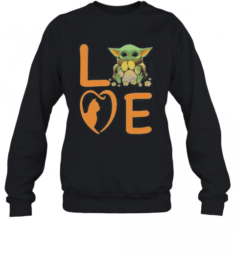 Baby Yoda Hug Paw Cat Love T-Shirt Unisex Sweatshirt