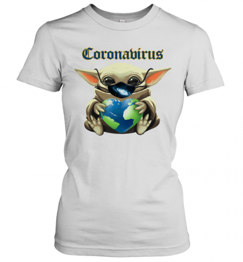 Baby Yoda Mask Heart Earth Coronavirus T-Shirt Classic Women's T-shirt