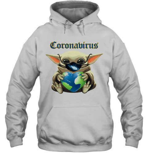 Baby Yoda Mask Heart Earth Coronavirus T-Shirt Unisex Hoodie