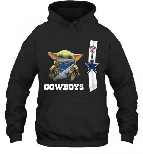 Baby Yoda Mask Hug Dallas Cowboys Ball NFL T-Shirt Unisex Hoodie