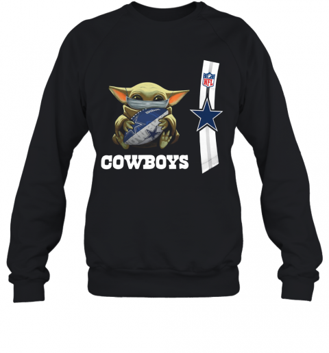 Baby Yoda Mask Hug Dallas Cowboys Ball NFL T-Shirt Unisex Sweatshirt