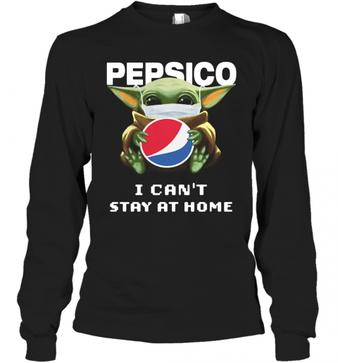 Baby Yoda Mask Pepsico I Can'T Stay At Home T-Shirt Long Sleeved T-shirt 