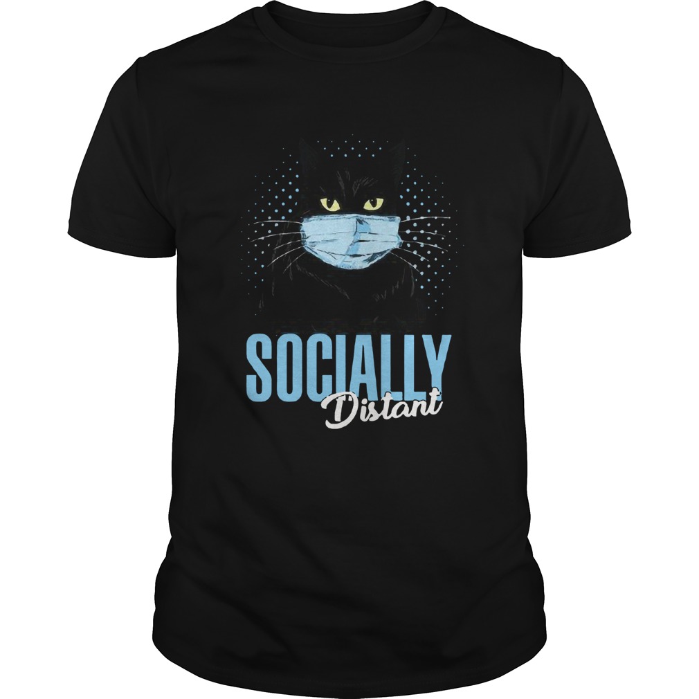 Black Cat Face Mask Socially Distant shirt