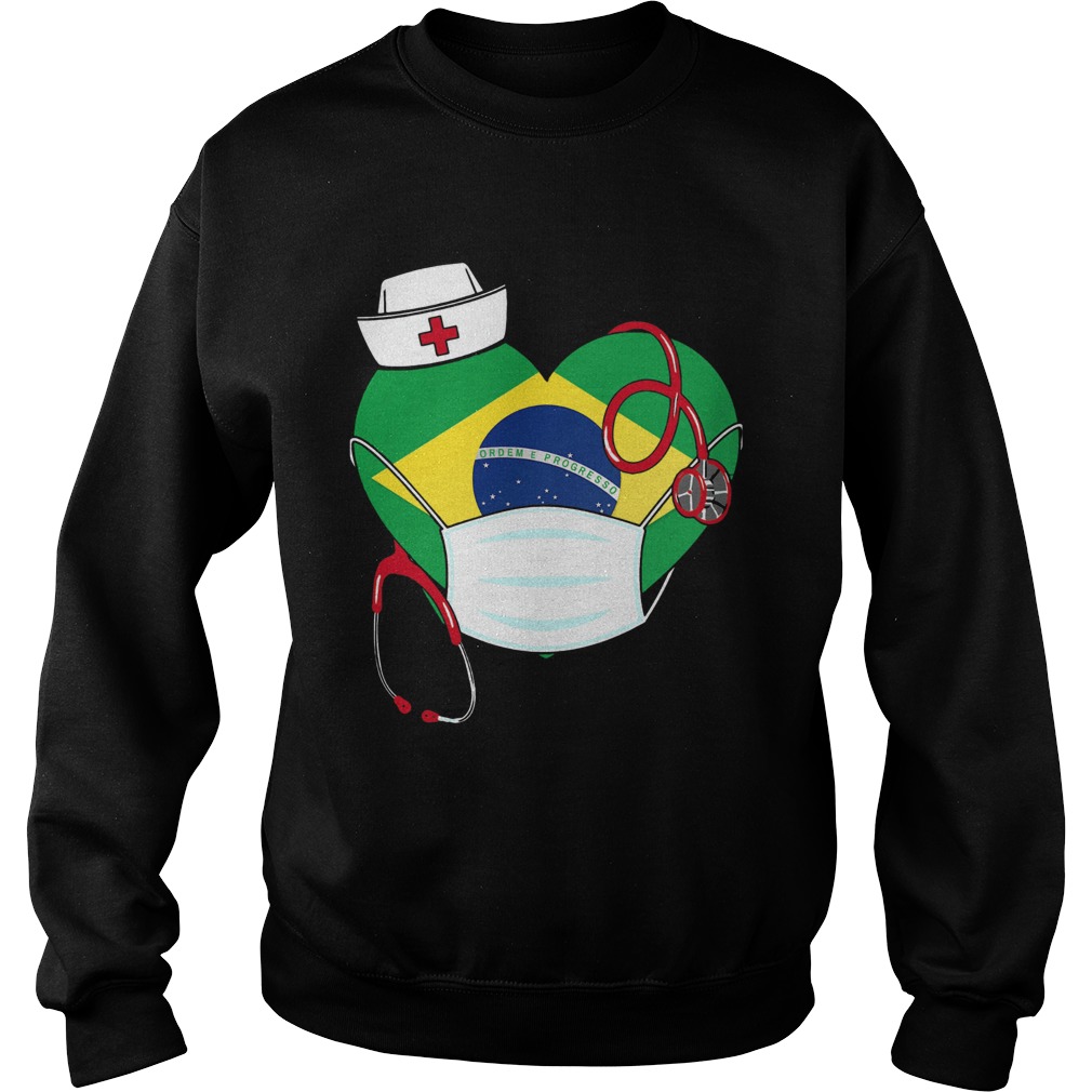 Brazil Heart Flag Nurse Sweatshirt