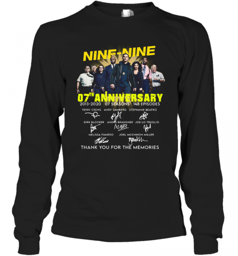 Brooklyn Nine Nine 07Th Anniversary Signatures T-Shirt Long Sleeved T-shirt 