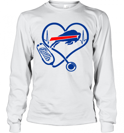 Buffalo Bills Nurse Heartbeat T-Shirt Long Sleeved T-shirt 