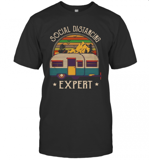 Camping Social Distancing Expert Vintage T-Shirt
