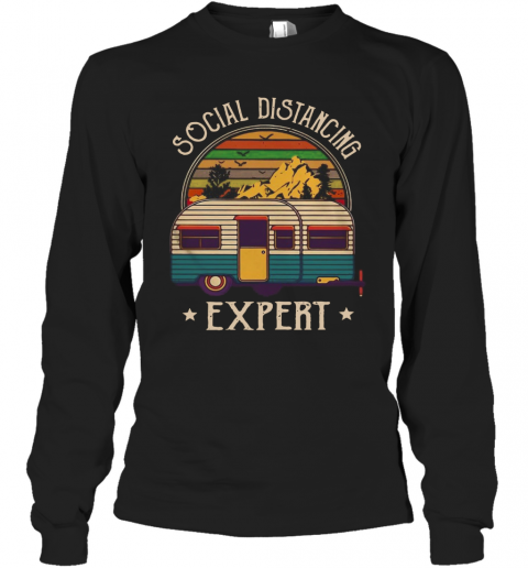 Camping Social Distancing Expert Vintage T-Shirt Long Sleeved T-shirt 