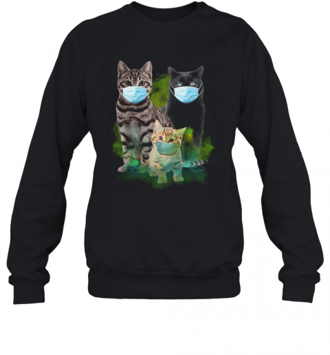 Cats Face Mask Coronavirus T-Shirt Unisex Sweatshirt