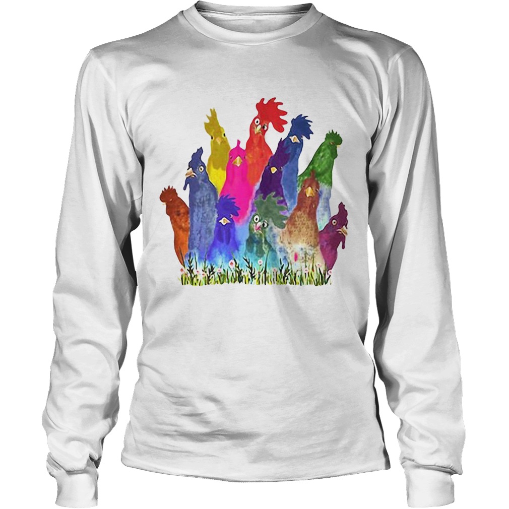 Chickens Watercolor Long Sleeve