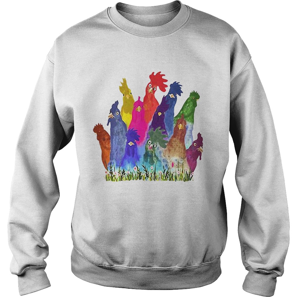 Chickens Watercolor Sweatshirt