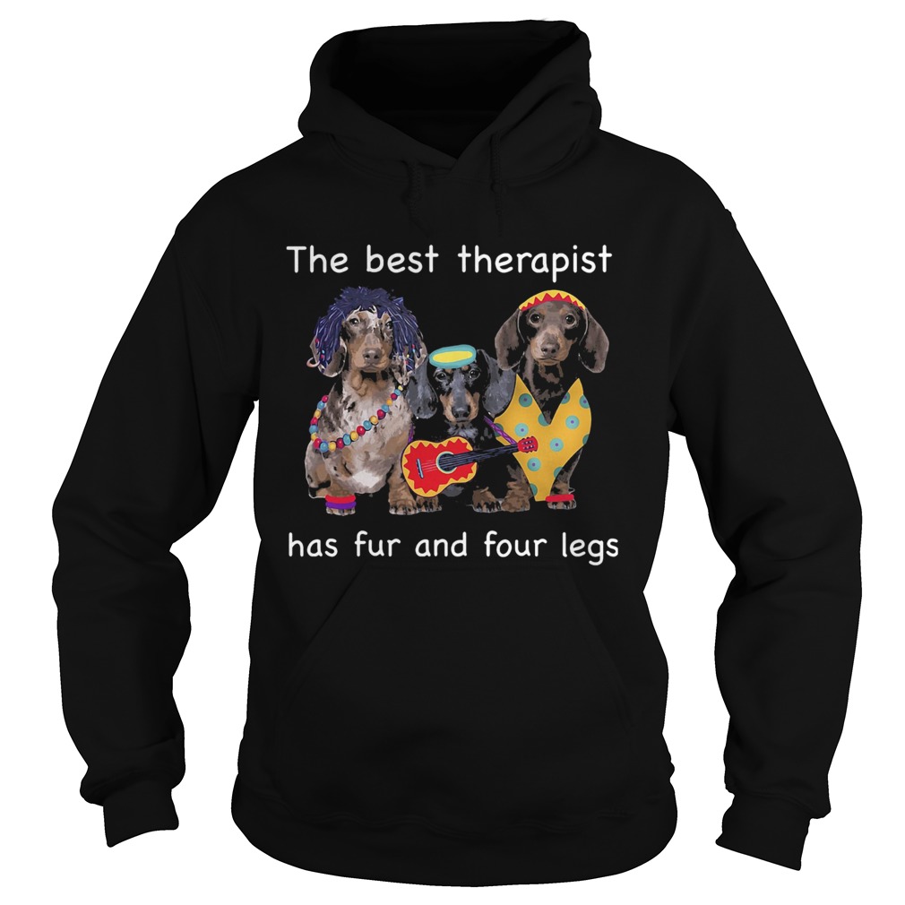 Dachshund band the best therapist has fur and four legs Hoodie