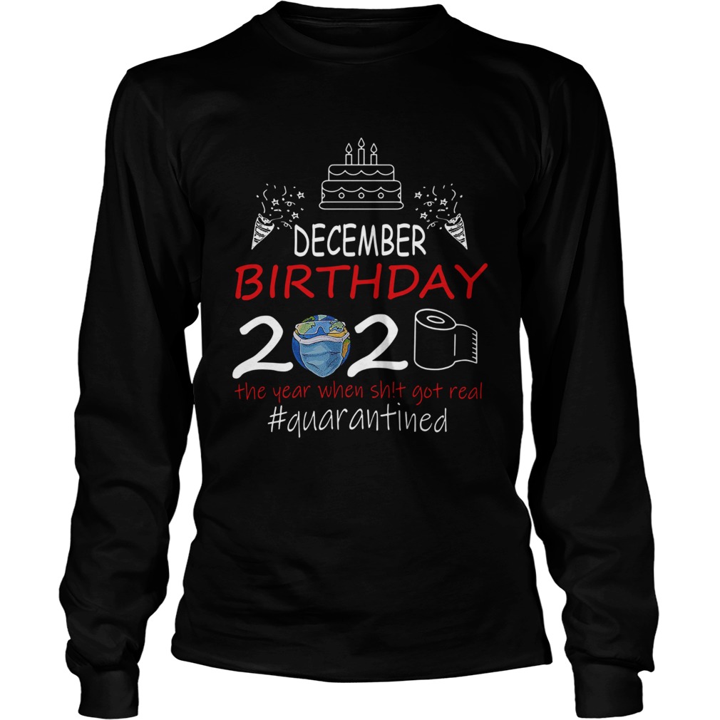 December Birthday 2020 The Year When Shit Got Real Quarantined Earth Long Sleeve