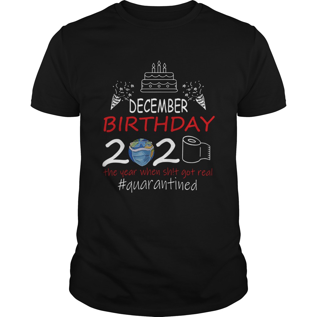 December Birthday 2020 The Year When Shit Got Real Quarantined Earth shirt
