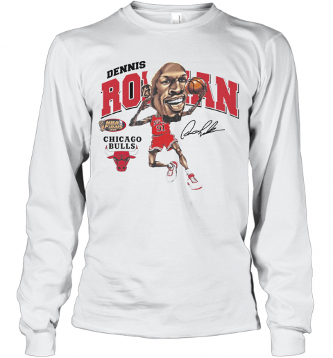 Dennis Rodman Chicago Bulls Signature T-Shirt Long Sleeved T-shirt 