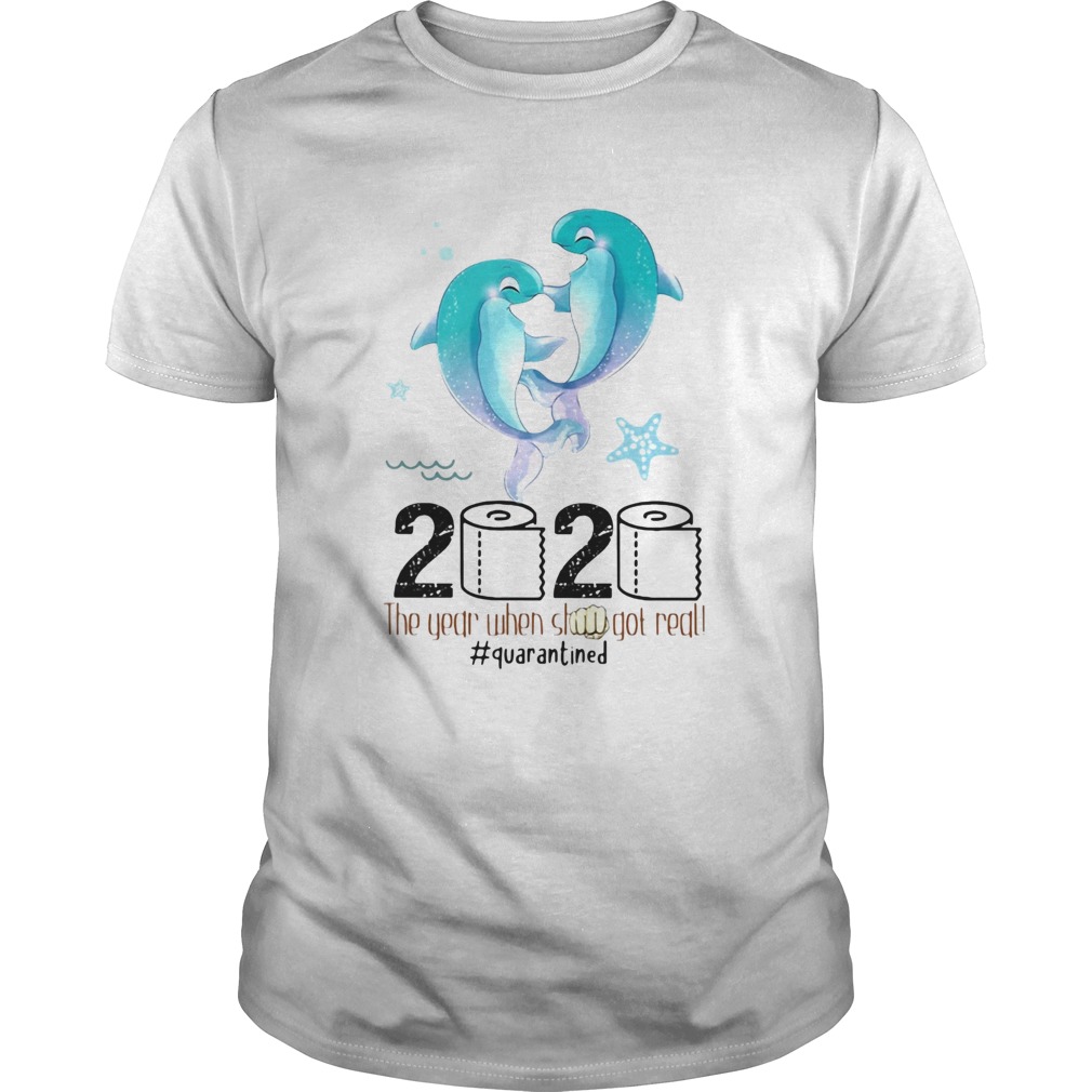 Dolphins 2020 the year when shit got real quarantined toilet paper covid19 shirt