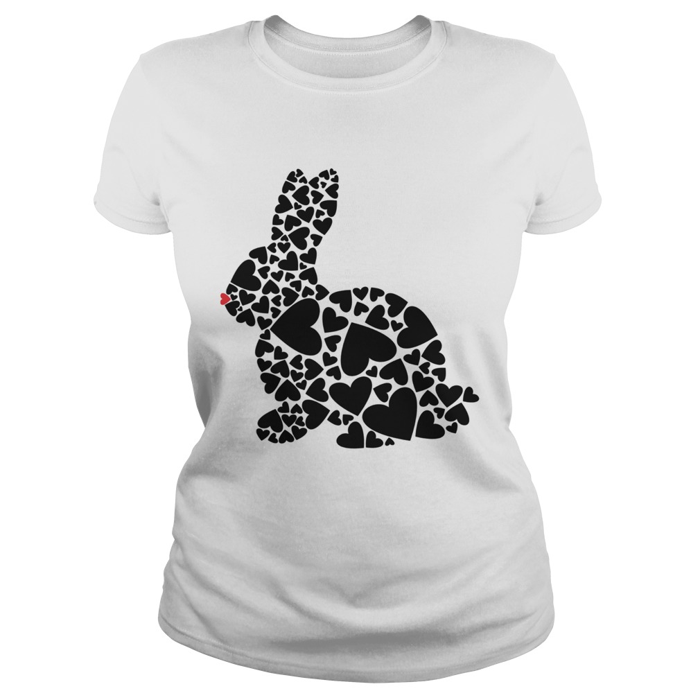 Easter Bunny Made of Hearts I Love Easter Cute Classic Ladies