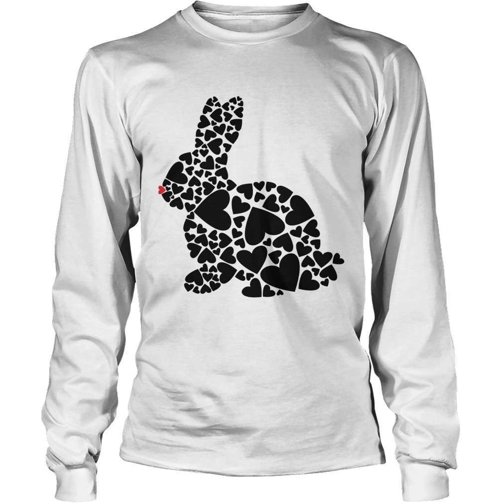 Easter Bunny Made of Hearts I Love Easter Cute Long Sleeve