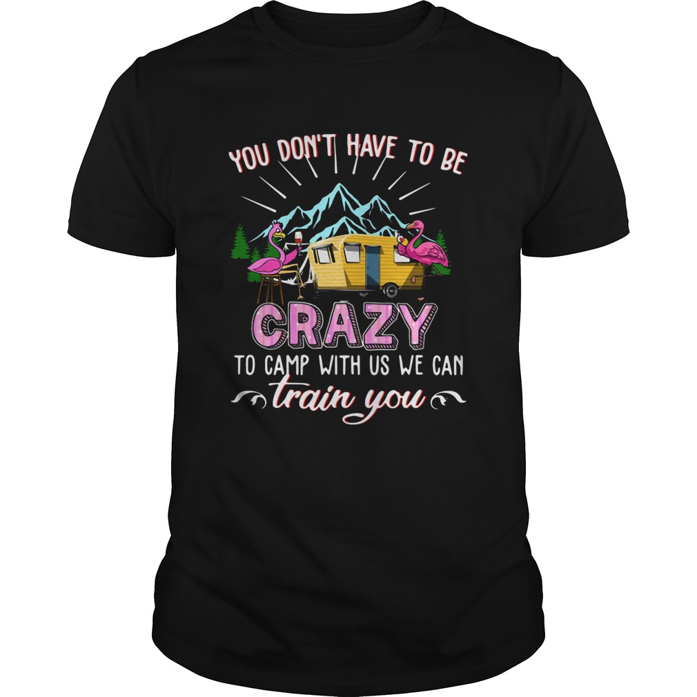 Flamingos You Dont Have To Be Crazy To Camp With Us We Can Train You shirt