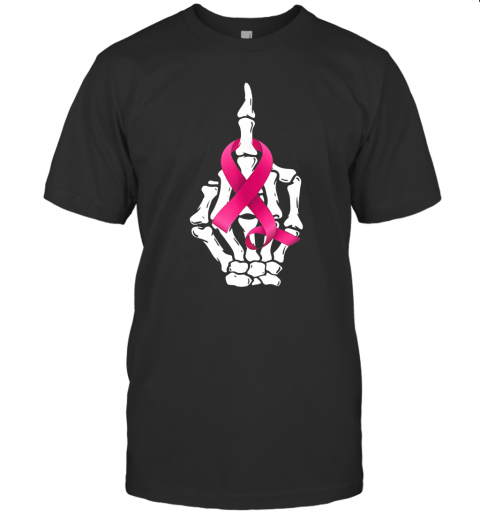 Fuck Breast Cancer Middle Finger Pink Ribbon T-Shirt