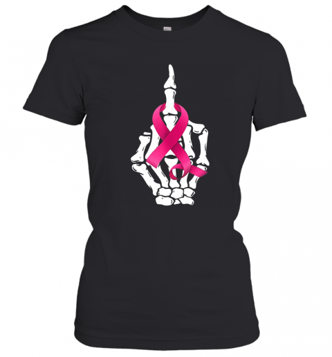 Fuck Breast Cancer Middle Finger Pink Ribbon T-Shirt Classic Women's T-shirt