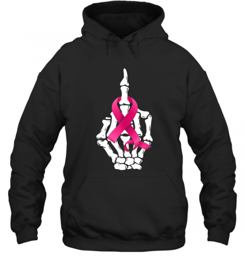 Fuck Breast Cancer Middle Finger Pink Ribbon T-Shirt Unisex Hoodie
