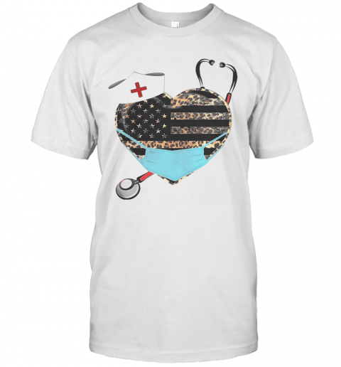Heart Stethoscope Nurse Leopart Covid 19 T-Shirt