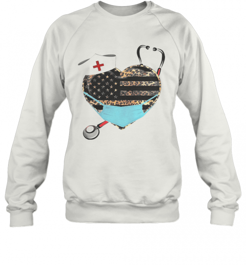 Heart Stethoscope Nurse Leopart Covid 19 T-Shirt Unisex Sweatshirt