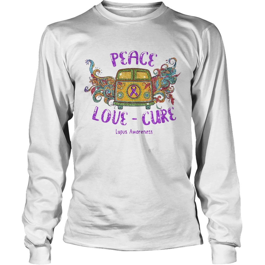 Hippie bus peace love cure lupus awareness Long Sleeve