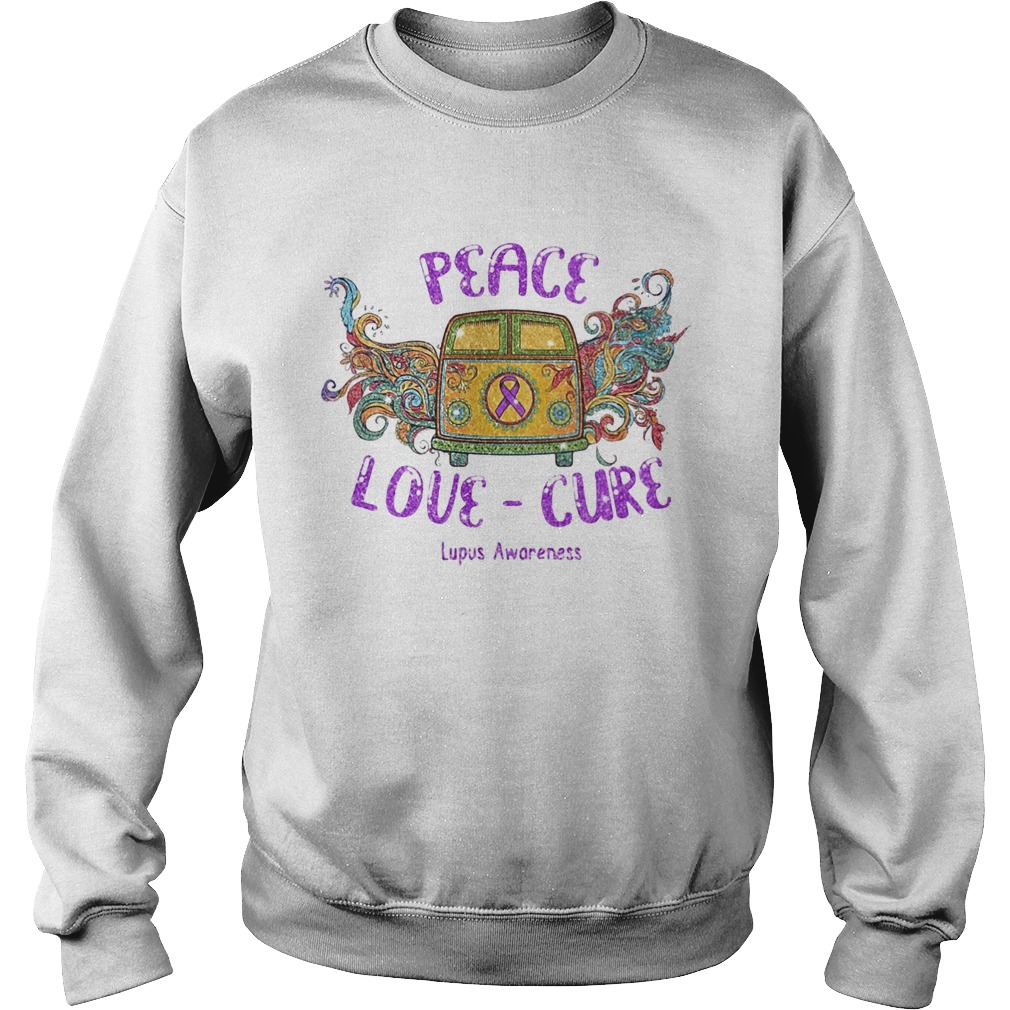 Hippie bus peace love cure lupus awareness Sweatshirt